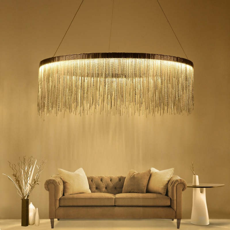 Arisha Lusso LED Lampada a Sospensione Catena Nappa