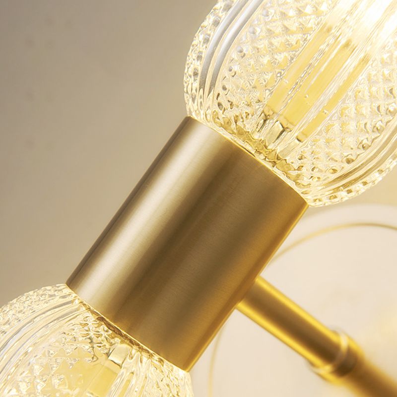 Kristy Design LED Applique Vetro Globo Oro Trasparente Lusso