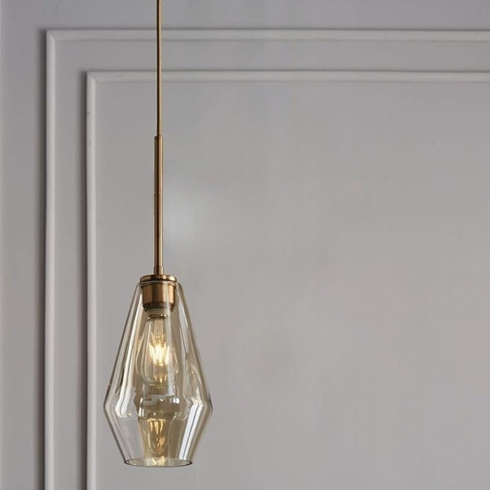 Virelo Pendant Light Glass Clear/Amber Diamond