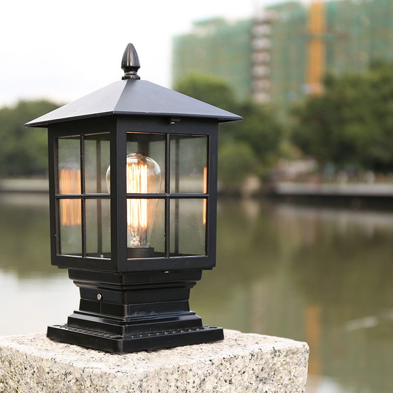 Arvico Outdoor Light Modern Glass Lantern LED Post