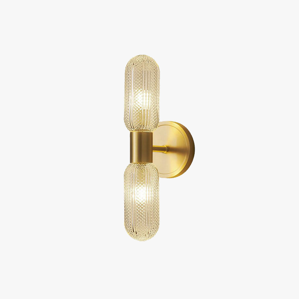 Kristy Design LED Applique Vetro Globo Oro Trasparente Lusso
