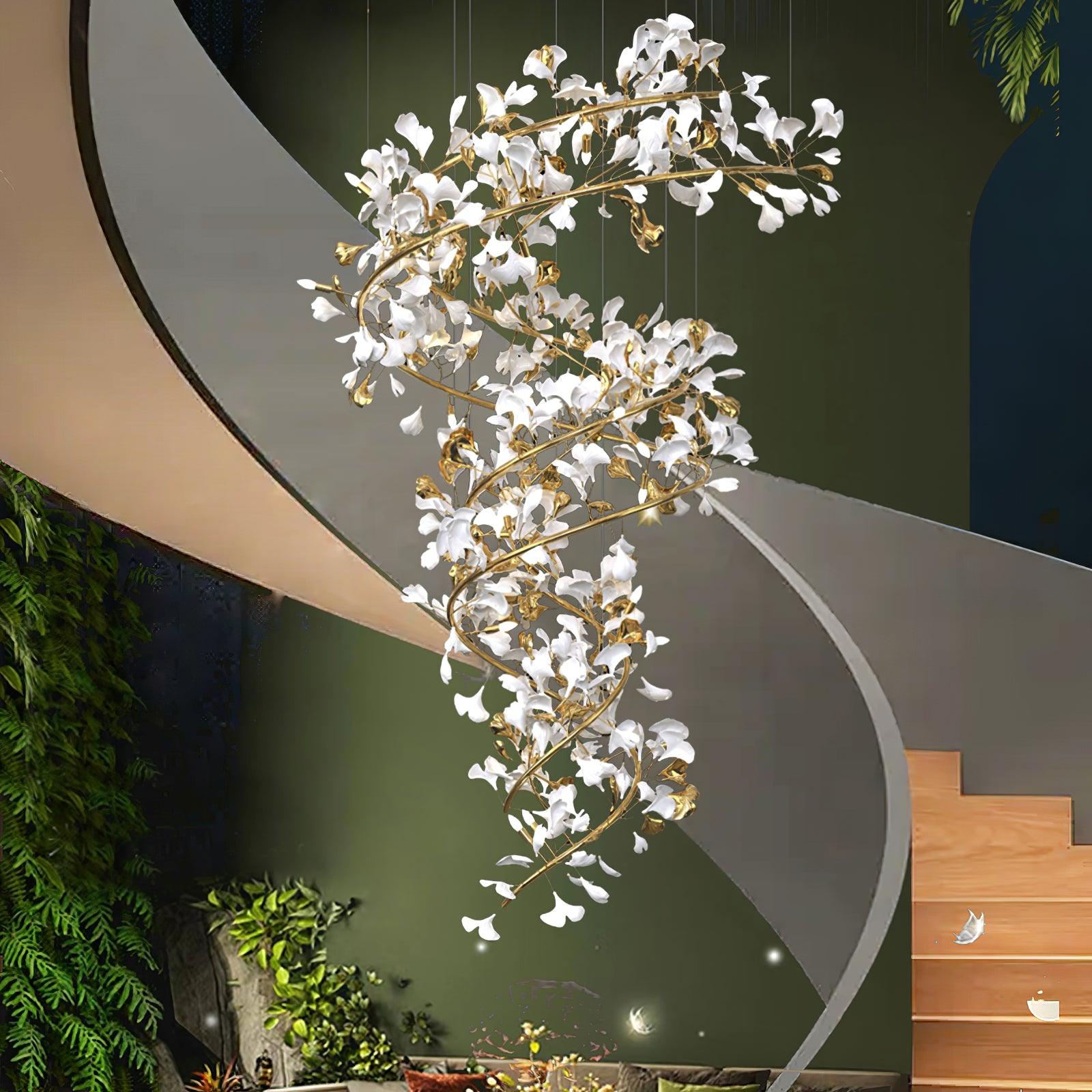 Olivia Design Bellissimo LED Lampade a Sospensione Spirale Ginkgo Biloba Metallo Ceramico  Soggiorno/Camera da Letto