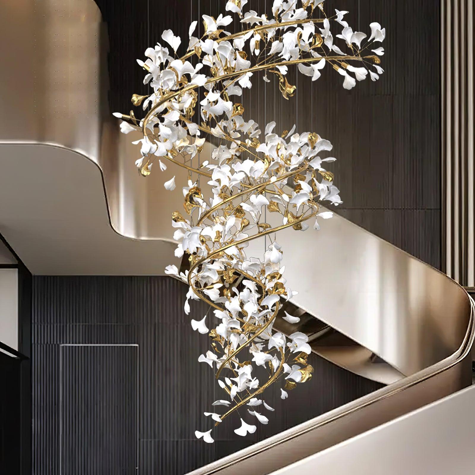 Olivia Design Bellissimo LED Lampade a Sospensione Spirale Ginkgo Biloba Metallo Ceramico  Soggiorno/Camera da Letto