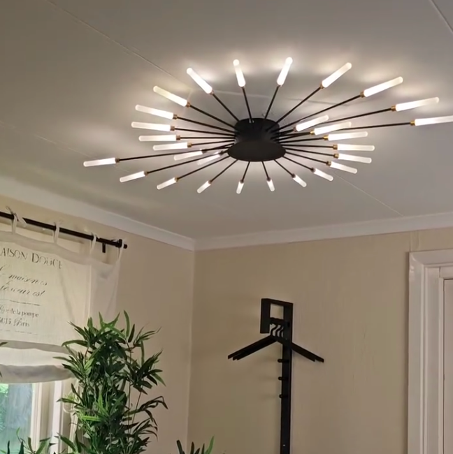Kovon Flush-Mount Ceiling Light Fireworks, Black/Gold