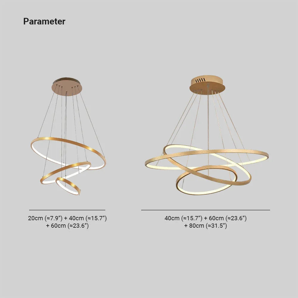 Toriq Pendant Light, Inner Ring Illuminated, White/Black/Gold
