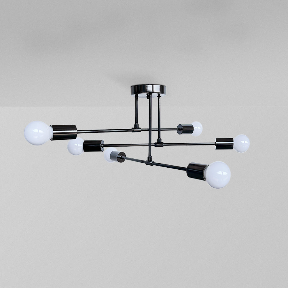 Lunil Modern Flush Mount Ceiling Light, Gold & Black