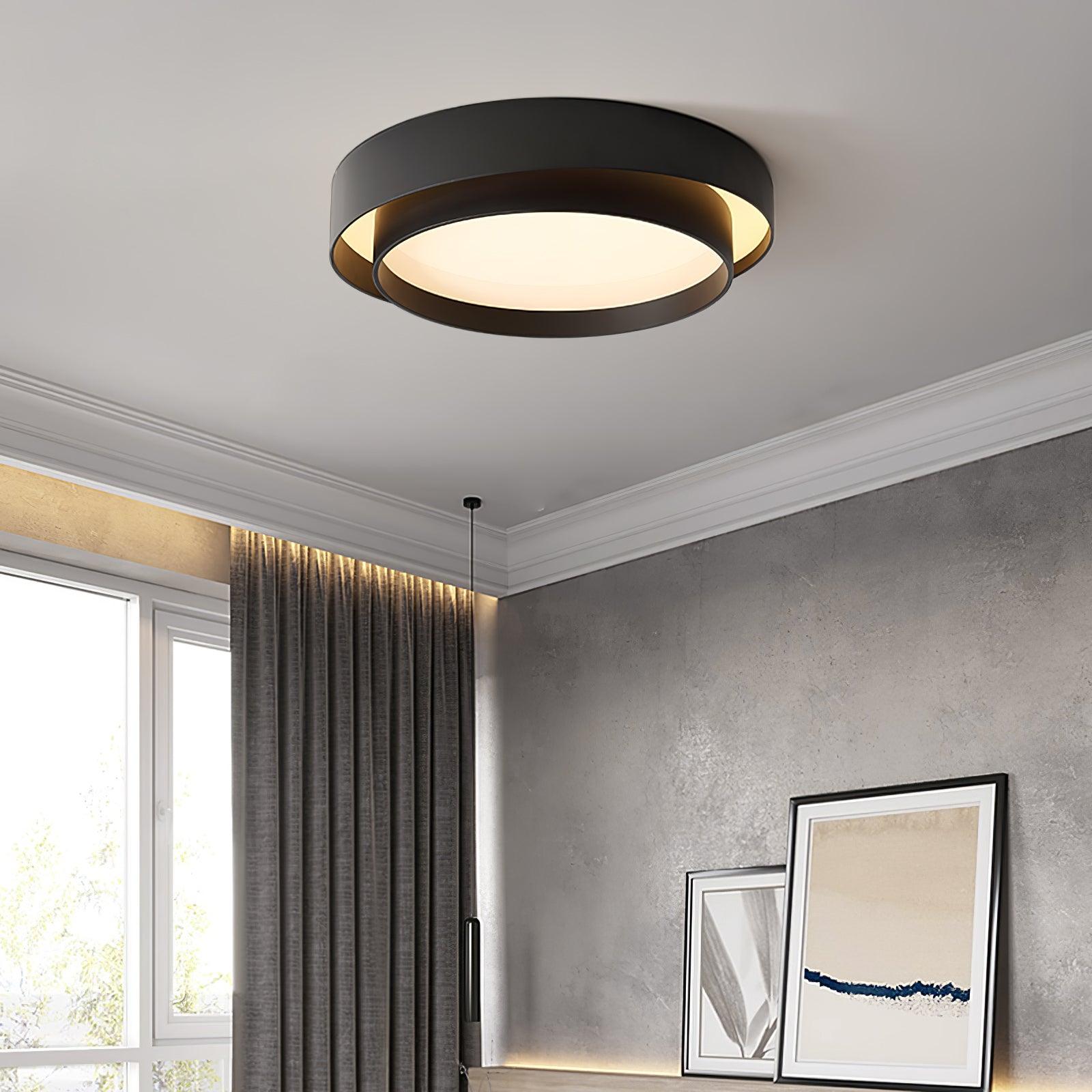 Arisha Lampada da Soffitto con Doppio Anello a Forma Cilindrica