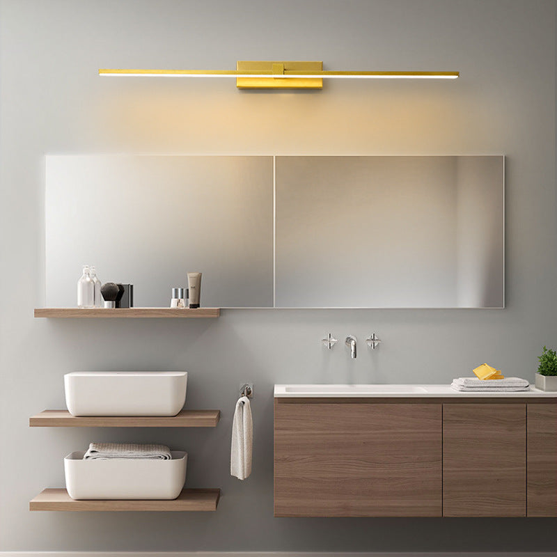 Arisha Moderno Lineare Classico LED Applique Metallo Oro Specchio Bagno