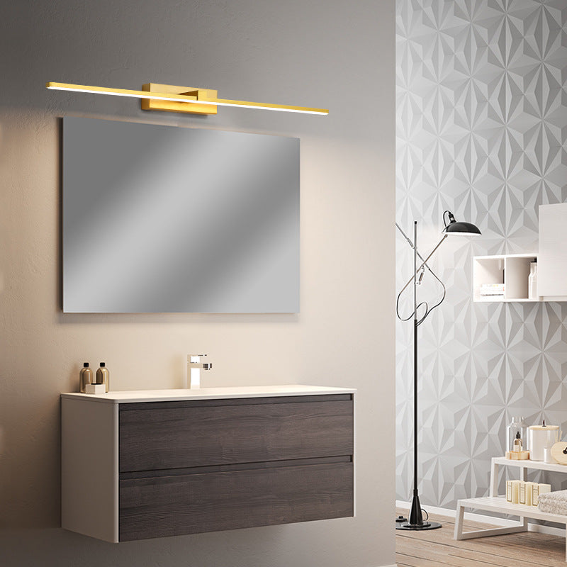 Arisha Moderno Lineare Classico LED Applique Metallo Oro Specchio Bagno