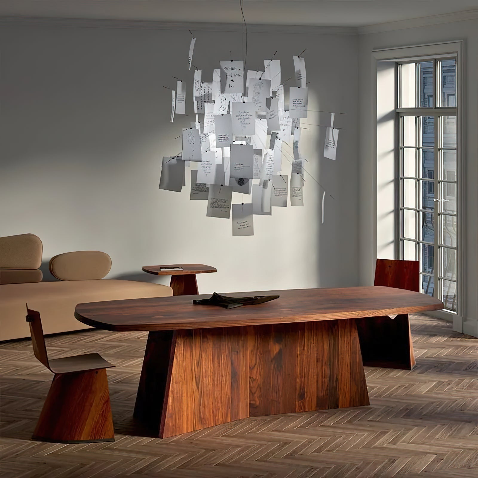 Ortheen Individual Creativity Paper Metal Chandelier - Lamp Copper