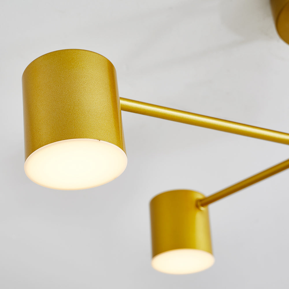 Sorex Ceiling Light LED Flush Black/White/Gold 6 Head