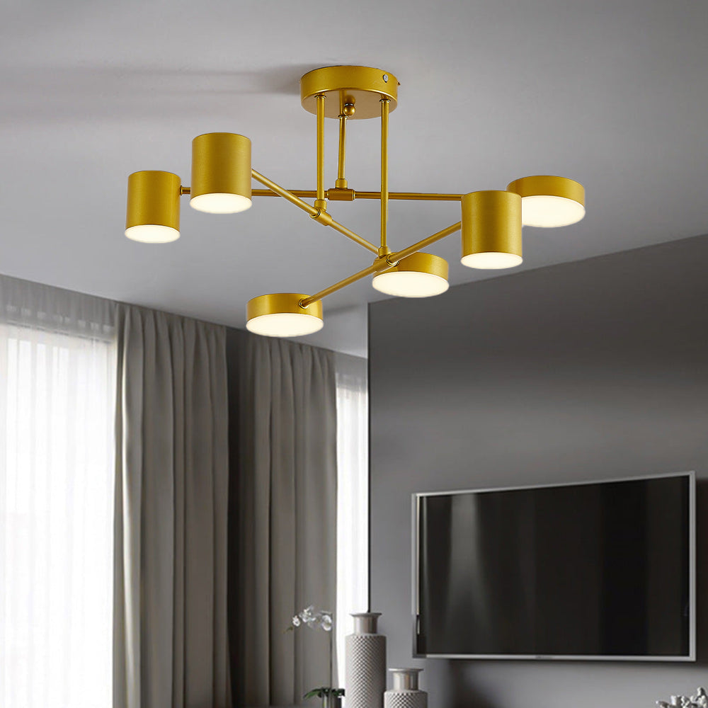 Sorex Ceiling Light LED Flush Black/White/Gold 6 Head