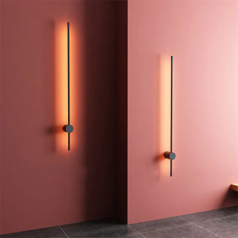 Ravel Minimalist Rotatable Linear Indoor Wall Lamp, Black