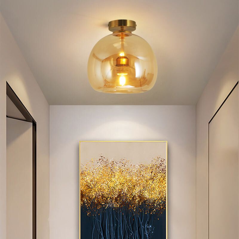 Arisha Moderno LED Lampade a Sospensione Cupola Vetro Oro/Nero Trasparente