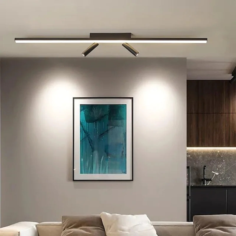 Aim Moderno LED Plafoniera Nero Lineare Semplice