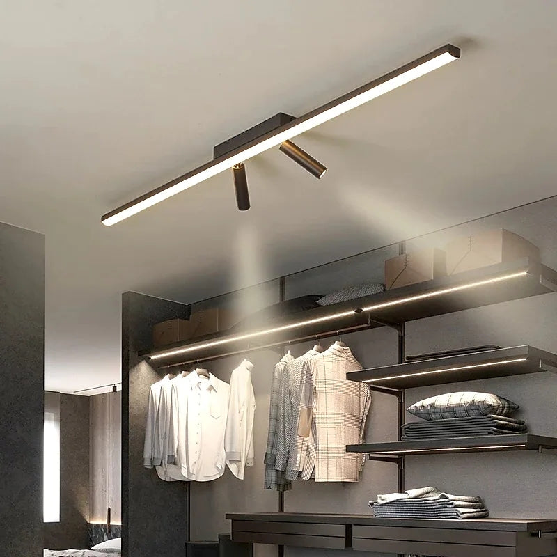 Aim Moderno LED Plafoniera Nero Lineare Semplice