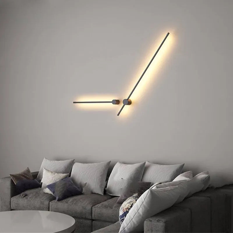 Ravel Minimalist Rotatable Linear Indoor Wall Lamp, Black