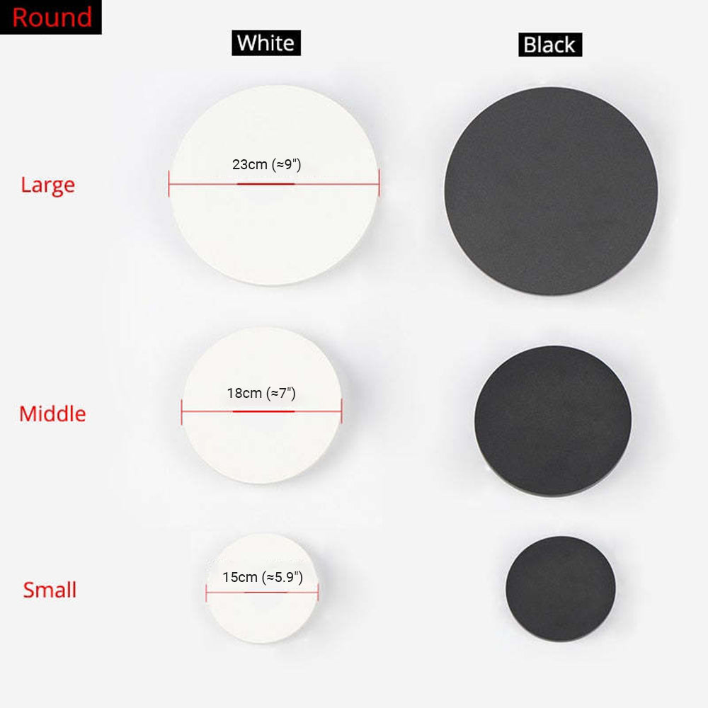 Dori Minimalist Round/Square Outdoor Wall Lamp LED, Black/White