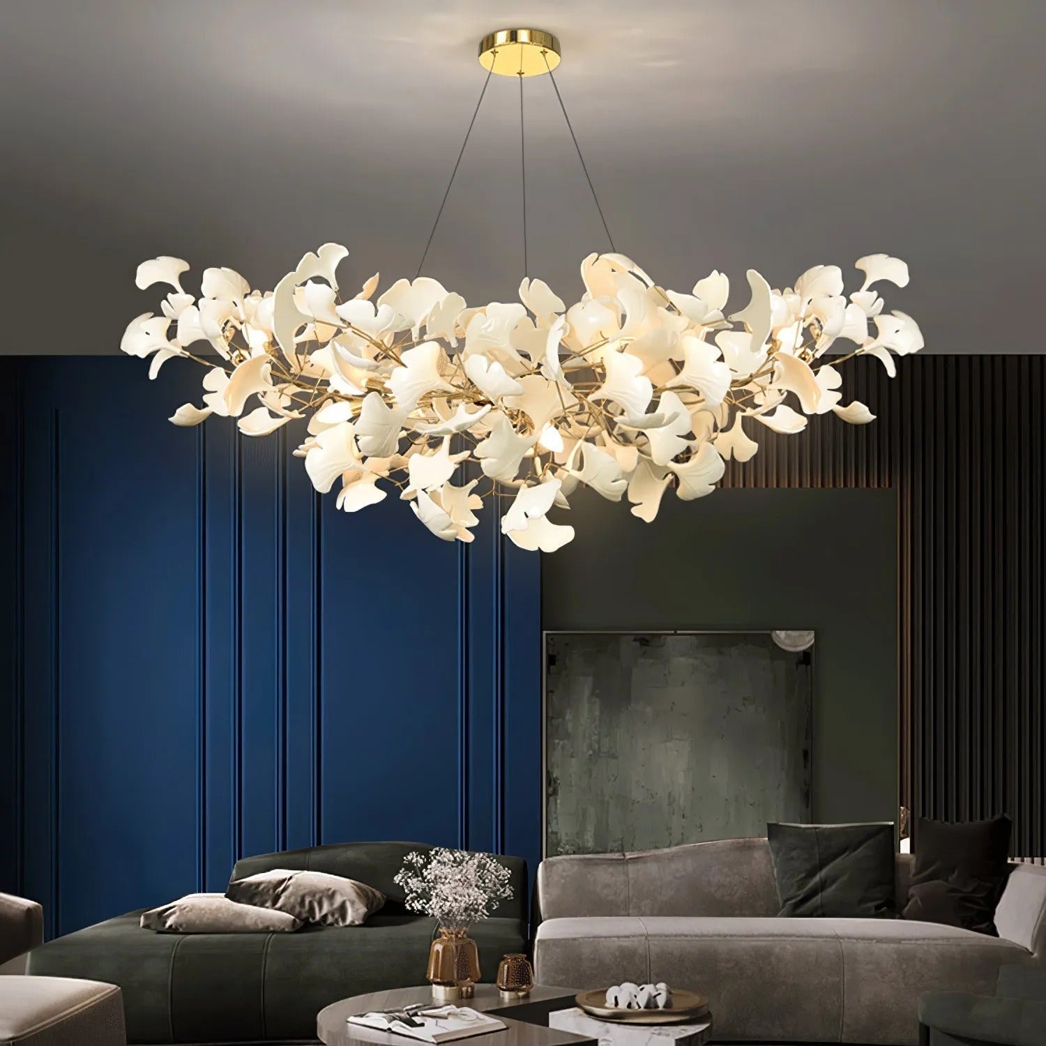 Olivia Lampadario di Lusso in Ceramica con Forma a U