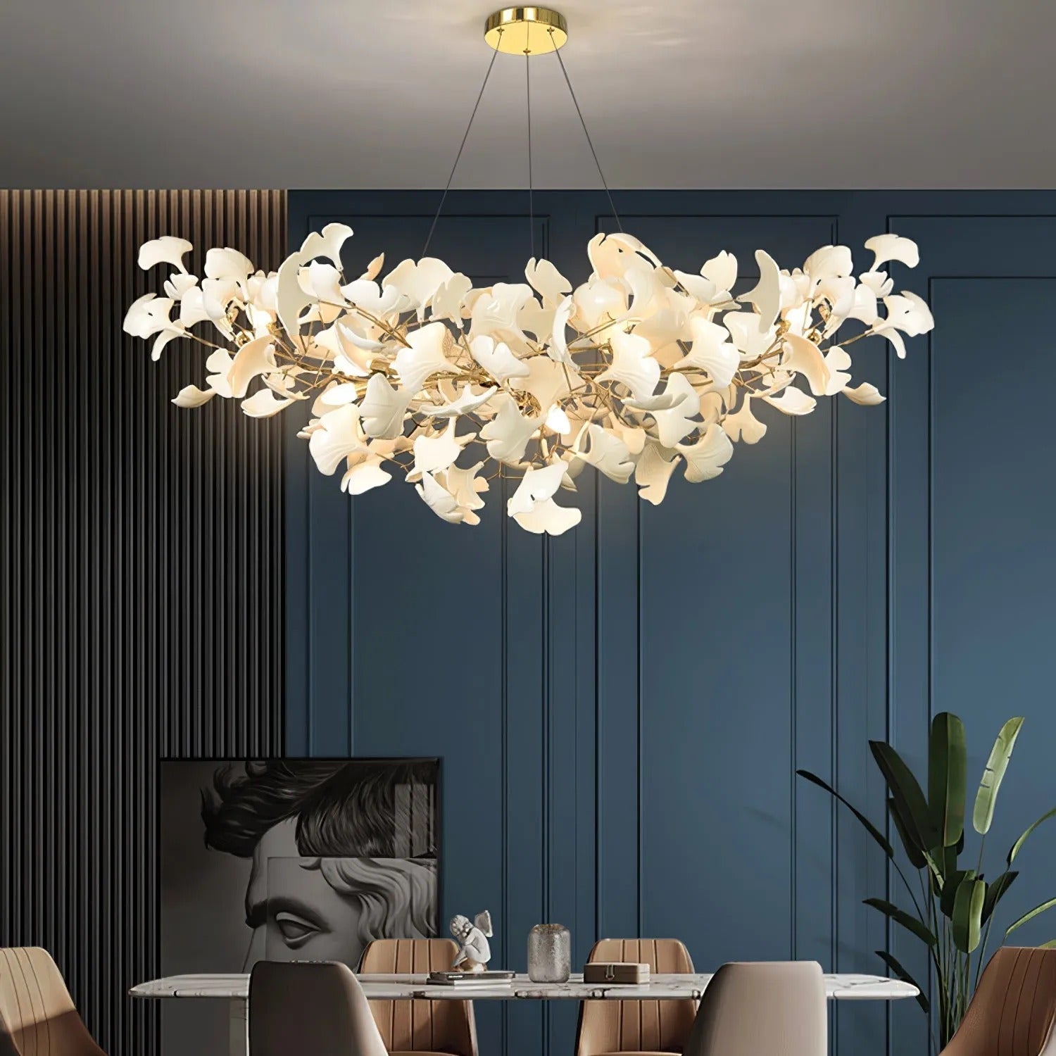 Olivia Lampadario di Lusso in Ceramica con Forma a U